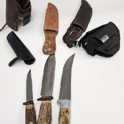 Three Straight Knives, Holster and Arm Sleeve