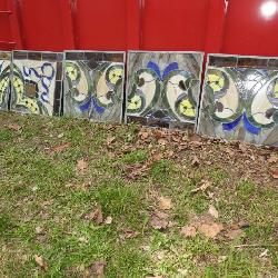 9 Larg Leaded Glass Windows