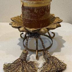 Beautiful Sunflower Pillar Candle Stand & Candle