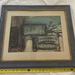 23.5 x 19.5 framed 1965 water color print