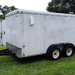 2005 Wells Cargo 12 ft. Tandem axle Enclosed trailer with rear ramp door and side door