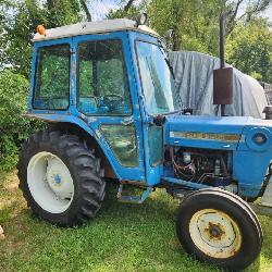1977 - Ford 3600 diesel tractor with cab and front blade