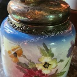 Antique Porcelain Tobacco Jar w/ Pipe Lid