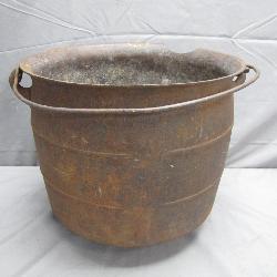 Historic Cast Iron Cauldron with Patina