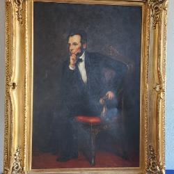 President Abraham Lincoln Oil on Canvas Painting