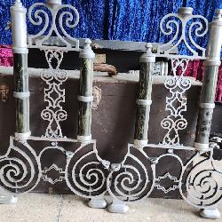 1930s  Aluminum mortuary / funeral parlor prayer Bench Ends