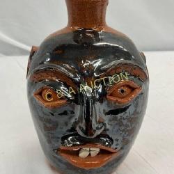 Billy Hussey SignedÂPottery ÂFace Jug, 6 1/2 Inc