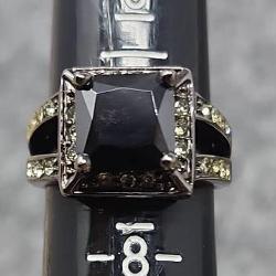 Marked .925 Sterling Silver Ring With Dark Brown