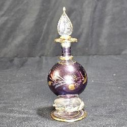 Vintage Etched Venetian Style Glass Perfume Bottle