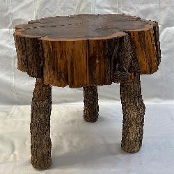 Vintage Handmade Log Foot Stool