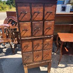 12 Drawer oak file cabinet