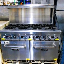 New Migali C-r08-ng Natural Gas 8-eye Range W/ Double Oven