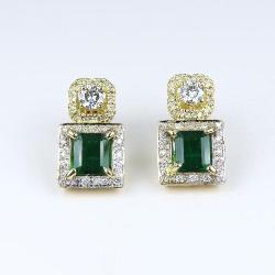 Gorgeous Extra Fine Emerald and Diamond Earring