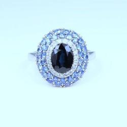 Beautiful Blue Sapphire and Diamond Ring