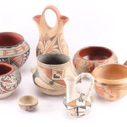 Lot of 9 Indian Pots.