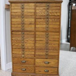 Antique Oak Document Cabinet.