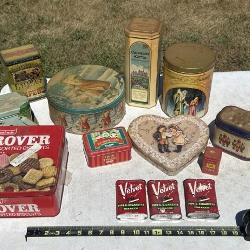 Assortment of Tins including Velvet Tobacco