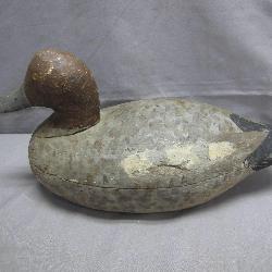 Wooden Duck Decoy With Weathered Finish