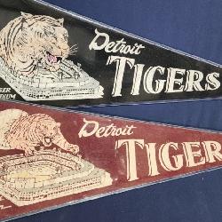 Vintage Briggs and Tiger Stadium Felt Pennants