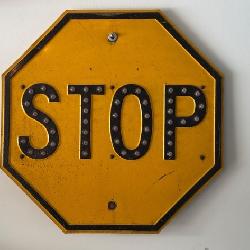 1940s cat eye stop sign