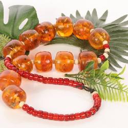 HUGE AMBER TRADE BEADS
