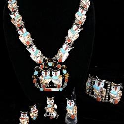 Velma & Blake Sterling Silver Lesansee Owl Zuni >