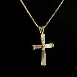 Sterling Silver Cross Necklace >