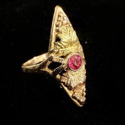 10K Black Hills Gold Ruby Ring sz 4.25