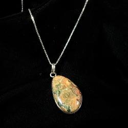Sterling Silver Rain Forest Jasper Necklace >