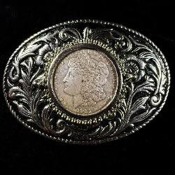 1921 Silver Morgan Dollar Belt Buckle
