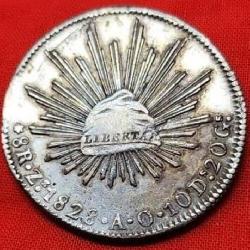 1828  Go FR MEXICO BIG Old Silver 8 Reales