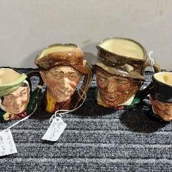 MC 4 Royal Doulton Toby mugs Large, medium, small