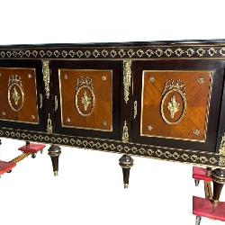 FRENCH BRONZE ADORNED EBONIZED SIDEBOARD