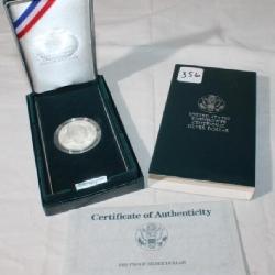 US Eisenhower Centennial Silver dollar, COA,