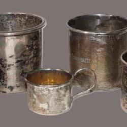 Lot of 5 Sterling baby cups, 319g