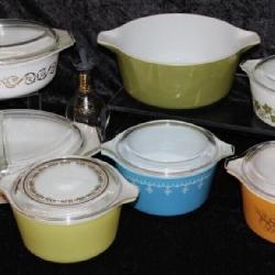 Pyrex 7pcs w/ lids Town & Country, Verde,
