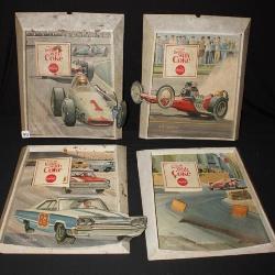 4pc `1960's Coca Cola Racing Advertisement