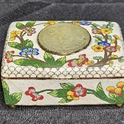 Antique Asian Cloissone Inlayed Jewelry Box