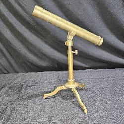 Antique Brass Table Top Telescope with Tripod