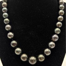 GIA Cert. 14K White Gold & Tahitian Pearl Necklace