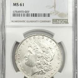1886 Morgan Silver Dollar, NGC MS 61