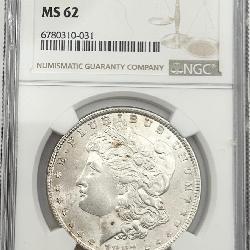 1887 Morgan Silver Dollar, NGC MS 62