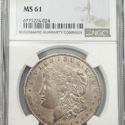 1921-S Morgan Silver Dollar, NGC MS 61