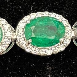 AIGL Platinum Emerald & Diamond Bracelet