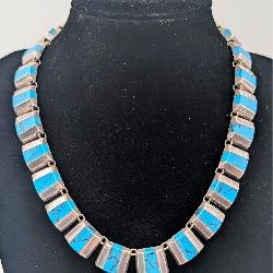 Vintage Taxco 950 Silver & Turquoise Necklace
