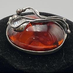 Amber Pendant/Brooch Sterling?