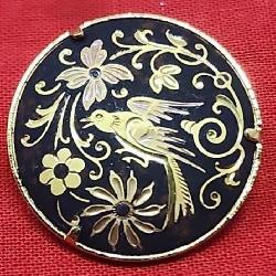 Damasquinado De Oro Round Brooch