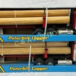 2 Ertl Peterbilt Logger Toy Trucks with Real Hardw