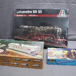 3 HO-Scale Train Kits in Original Packaging