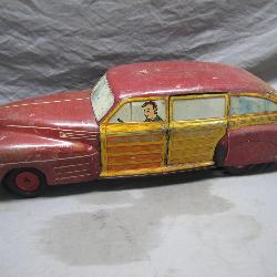Large Tin Litho Toytown Woodie Station Wagon
